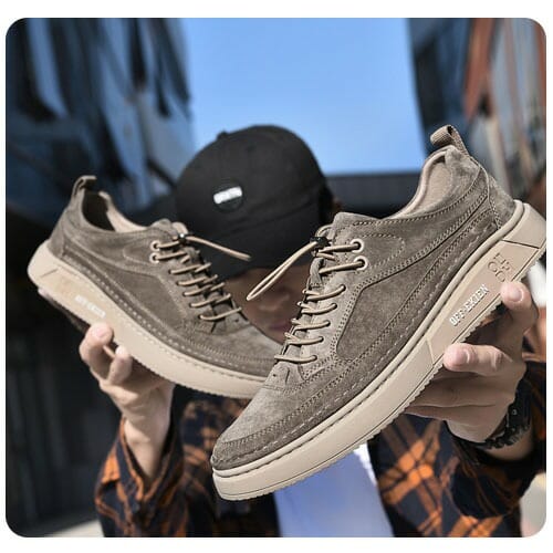 (2 POUR LE PRIX D’1)  Baskets Homme en Cuir Premium Off-Ekien + CADEAU